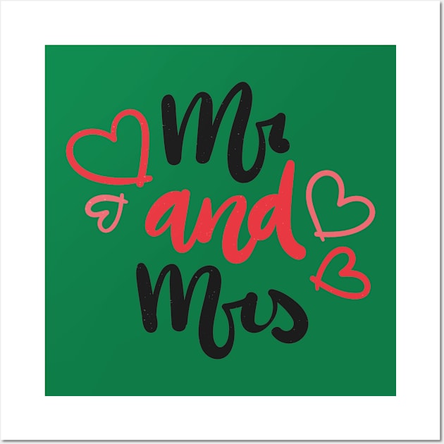 Mr And Mrs Wall Art by Mako Design 